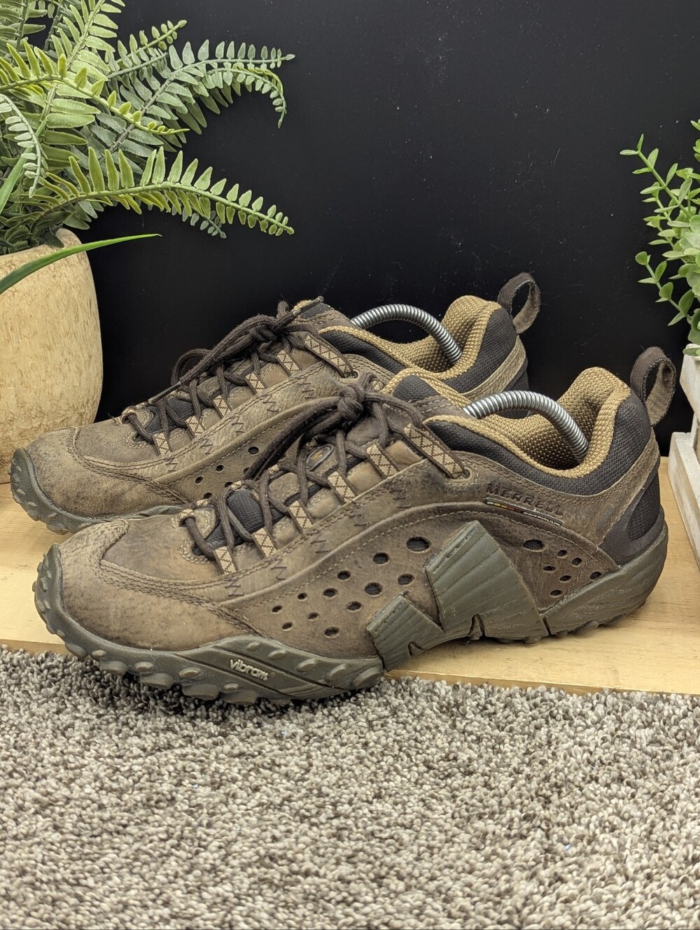 Merrell Brown and Black Men's Athletic Hiking Shoes